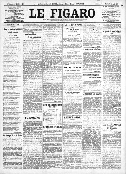 LA PRIMA PAGINA DE LE FIGARO