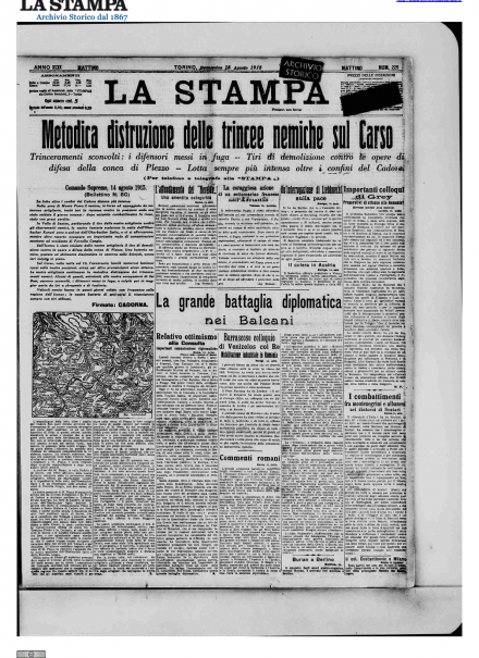 LA PRIMA PAGINA DE LA STAMPA
