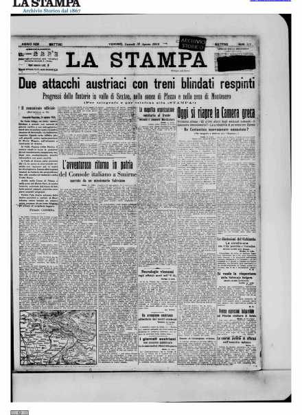 LA PRIMA PAGINA DE LA STAMPA