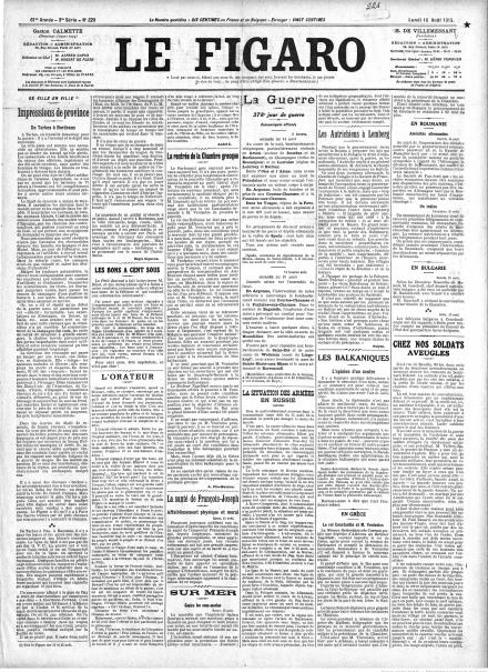 LA PRIMA PAGINA DE LE FIGARO