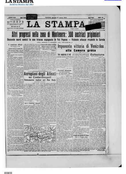 LA PRIMA PAGINA DE LA STAMPA