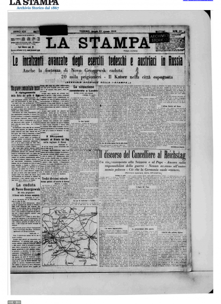 LA PRIMA PAGINA DE LA STAMPA