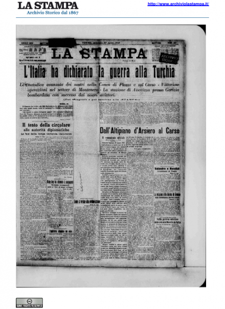 LA PRIMA PAGINA DE LA STAMPA