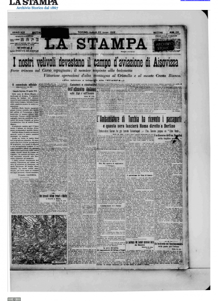 LA PRIMA PAGINA DE LA STAMPA
