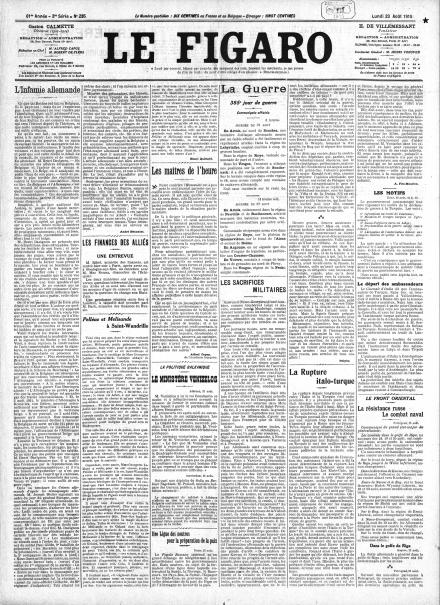 LA PRIMA PAGINA DE LE FIGARO