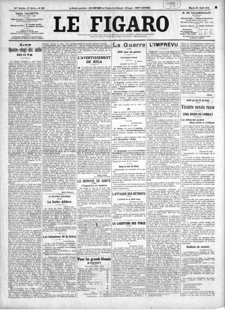 LA PRIMA PAGINA DE LE FIGARO