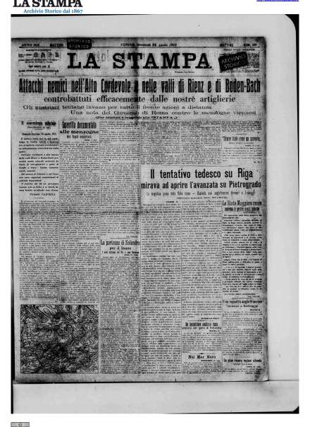 LA PRIMA PAGINA DE LA STAMPA