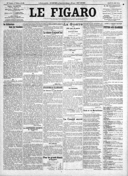 LA PRIMA PAGINA DE LE FIGARO