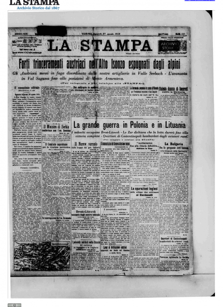 LA PRIMA PAGINA DE LA STAMPA