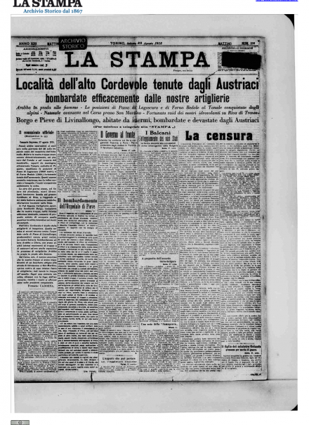 LA PRIMA PAGINA DE LA STAMPA