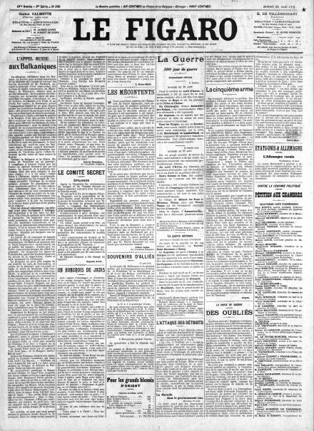 LA PRIMA PAGINA DE LE FIGARO