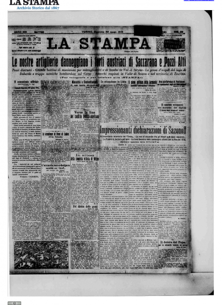 LA PRIMA PAGINA DE LA STAMPA