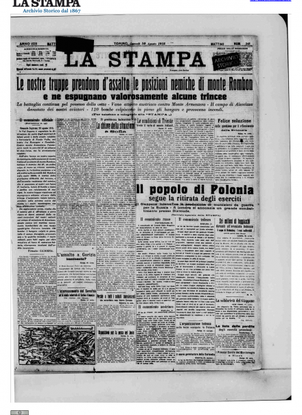 LA PRIMA PAGINA DE LA STAMPA