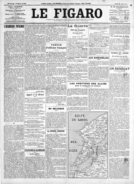 LA PRIMA PAGINA DE LE FIGARO