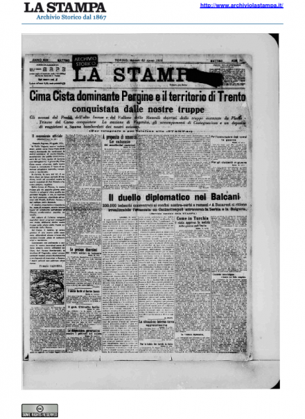 LA PRIMA PAGINA DE LA STAMPA
