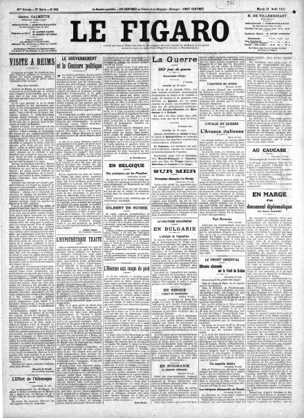 LA PRIMA PAGINA DE LE FIGARO