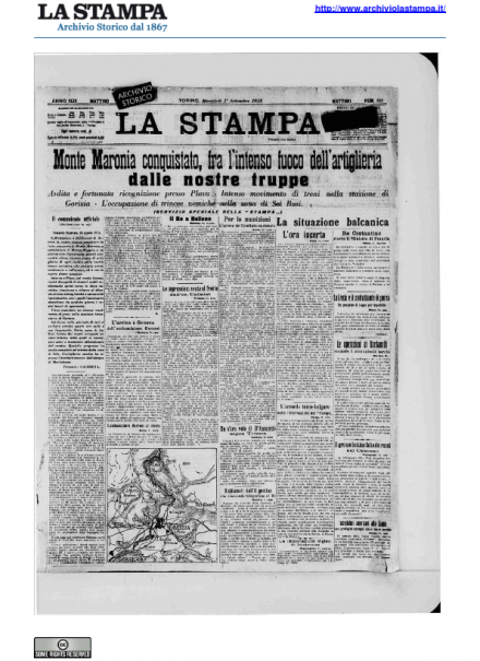 LA PRIMA PAGINA DE LA STAMPA
