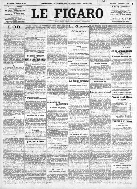 LA PRIMA PAGINA DE LE FIGARO