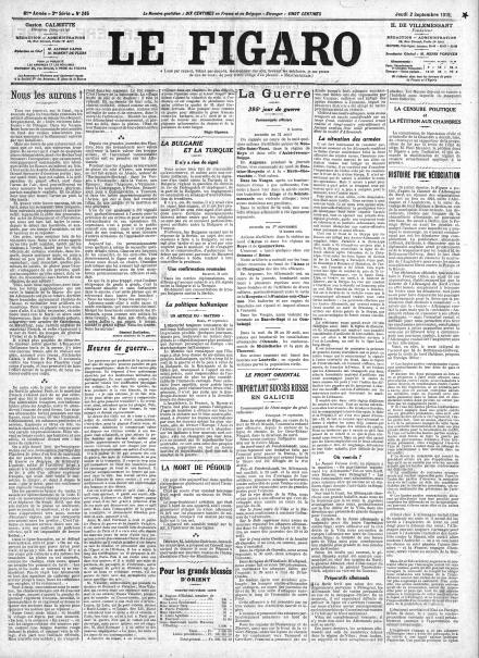 LA PRIMA PAGINA DE LE FIGARO