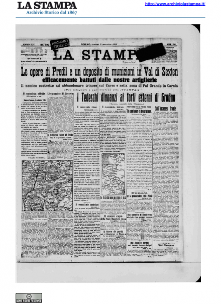 LA PRIMA PAGINA DE LA STAMPA