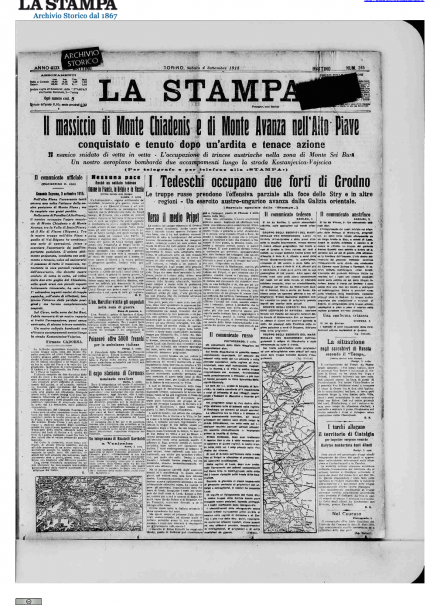 LA PRIMA PAGINA DE LA STAMPA