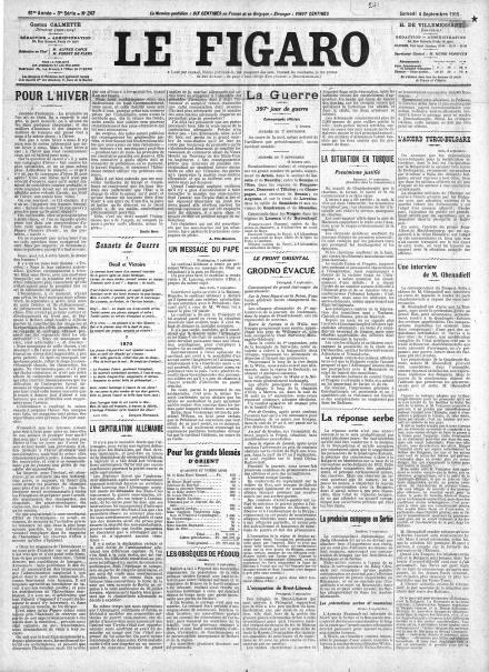 LA PRIMA PAGINA DE LE FIGARO