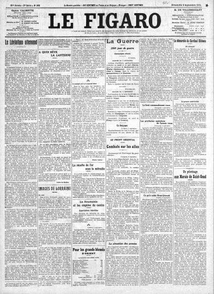 LA PRIMA PAGINA DE LE FIGARO
