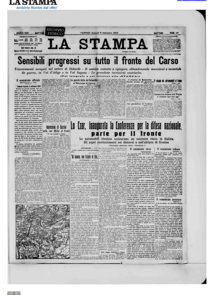 LA PRIMA PAGINA DE LA STAMPA