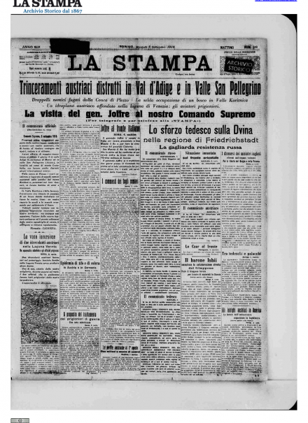LA PRIMA PAGINA DE LA STAMPA
