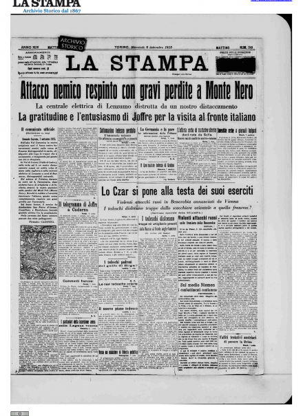 LA PRIMA PAGINA DE LA STAMPA