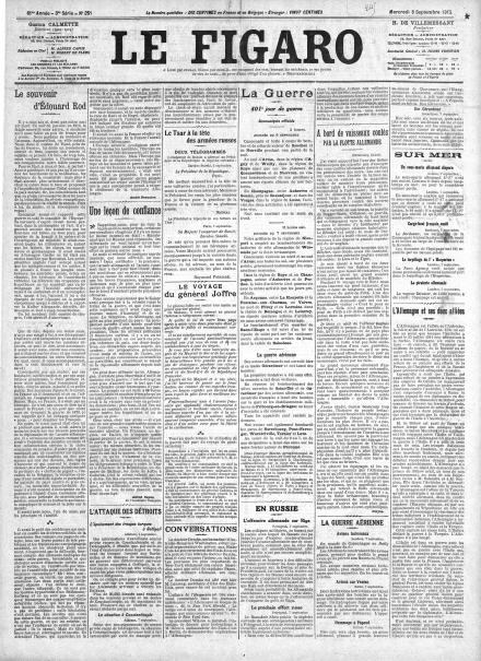 LA PRIMA PAGINA DE LE FIGARO