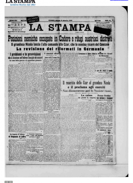 LA PRIMA PAGINA DE LA STAMPA