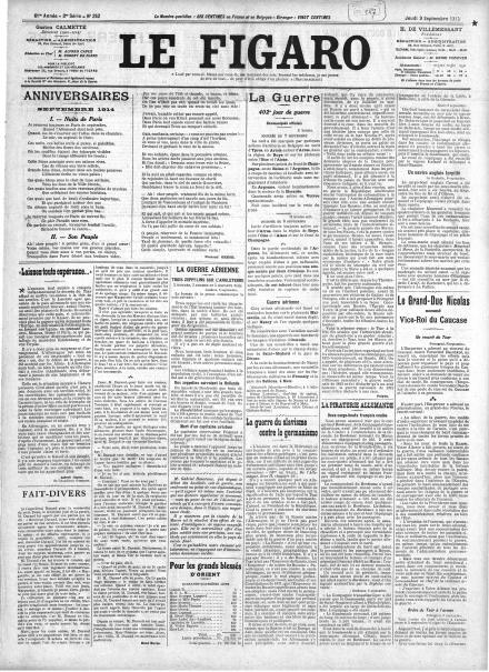 LA PRIMA PAGINA DE LE FIGARO