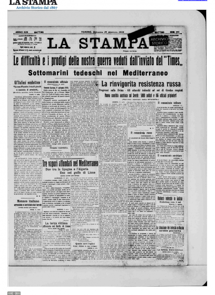 LA PRIMA PAGINA DE LA STAMPA