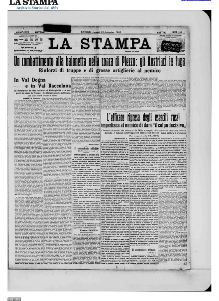 LA PRIMA PAGINA DE LA STAMPA