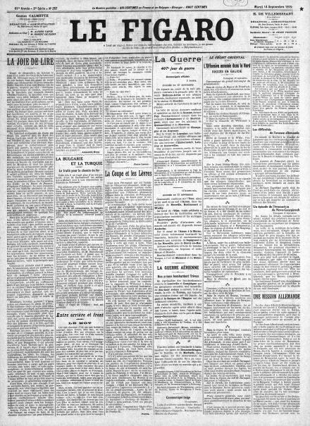 LA PRIMA PAGINA DE LE FIGARO