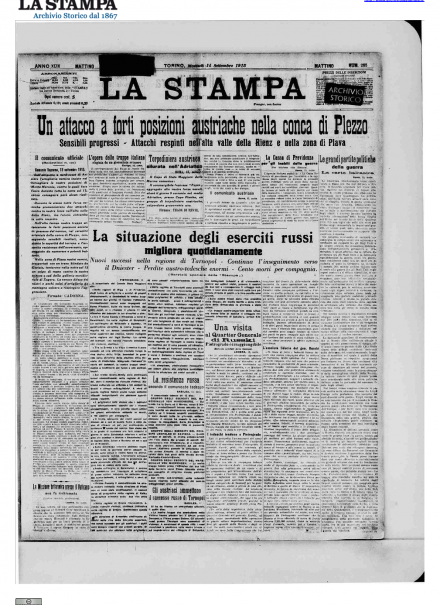 LA PRIMA PAGINA DE LA STAMPA