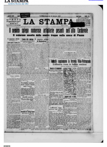 LA PRIMA PAGINA DE LA STAMPA