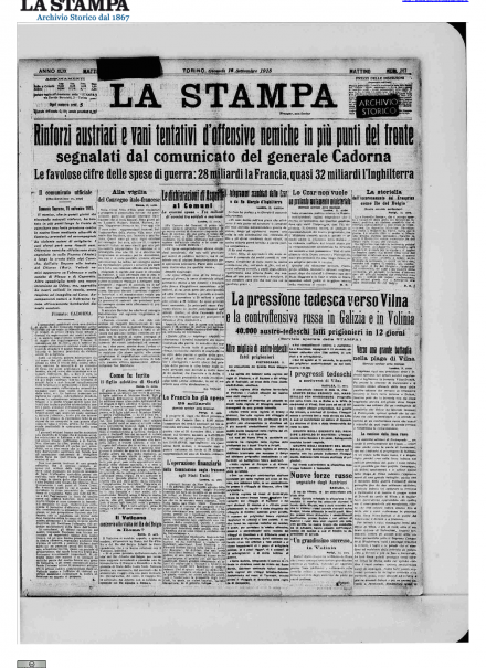 LA PRIMA PAGINA DE LA STAMPA