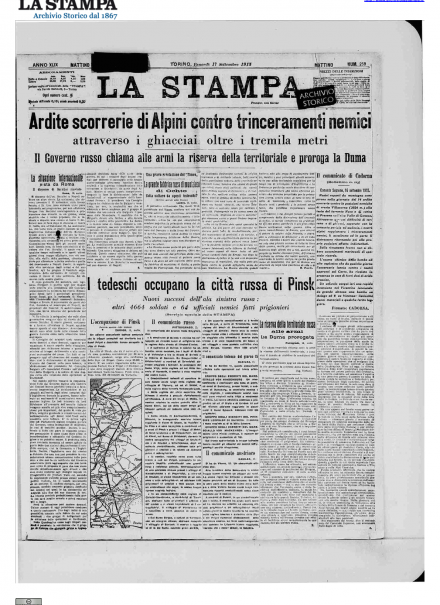 LA PRIMA PAGINA DE LA STAMPA