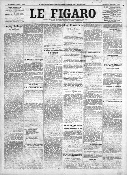 LA PRIMA PAGINA DE LE FIGARO