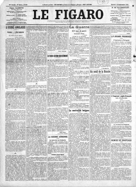 LA PRIMA PAGINA DE LE FIGARO