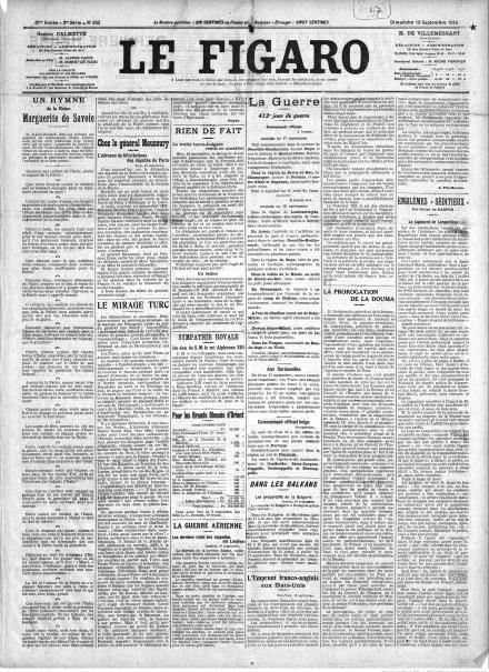LA PRIMA PAGINA DE LE FIGARO