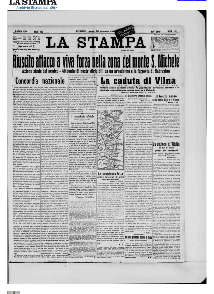 LA PRIMA PAGINA DE LA STAMPA