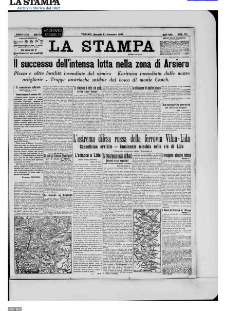 LA PRIMA PAGINA DE LA STAMPA