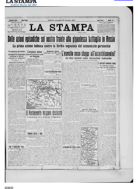 La prima pagina de La Stampa