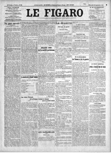 La prima pagina de Le Figaro