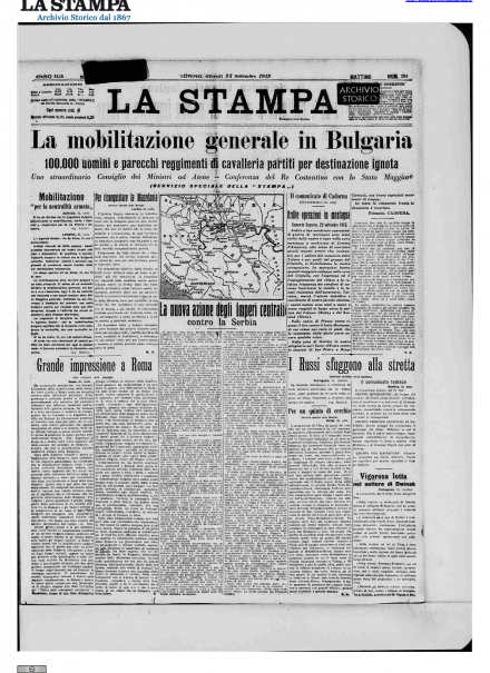 La prima pagina de La Stampa