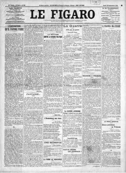 La prima pagina de Le Figaro