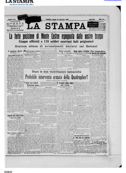 LA PRIMA PAGINA DE LA STAMPA